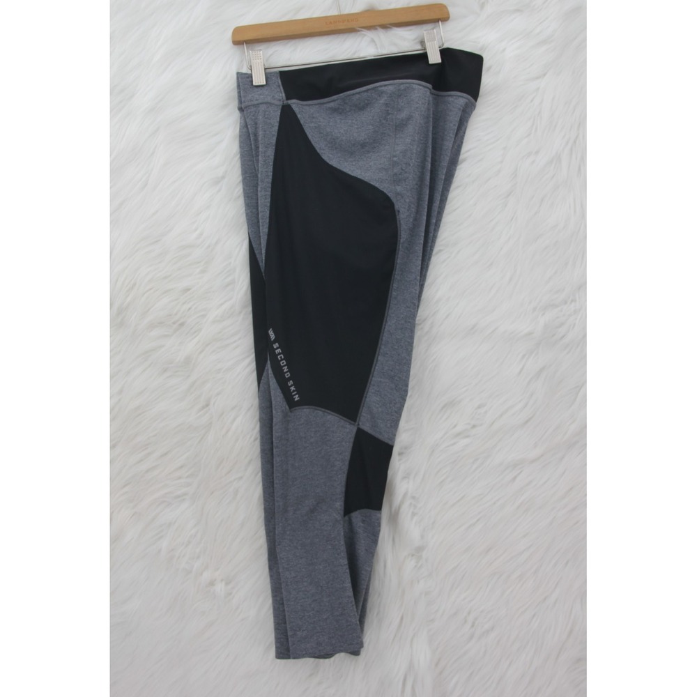 Second Skin Gray & Black Compression Capri Athletic Leggings Size XL #818